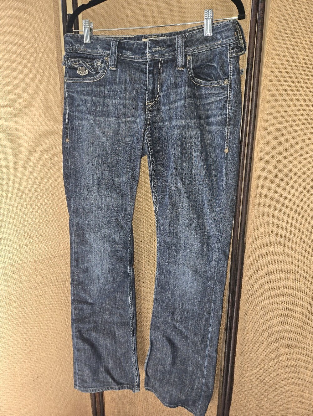Women's Tavertiniso Blue Jeans Rose 18 Low Rise Bootcut Denim